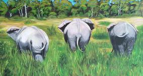 Elephants painting by T Norris Art