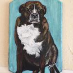 Sophie. Pet portrait on 6x9 wood plaque